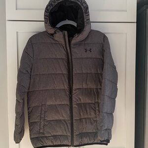 Under Armour Gray Hooded Puffer Jacket
